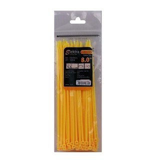 เคเบิ้ลไทร์ สายรัด หนวดกุ้ง  ELEKTRA 8 นิ้ว 200 มม. สีเหลือง CABLE TIES YELLOW 8 INCHES 200MM ELEKTRA