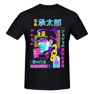 เสื้อยืด ผ้าฝ้าย พิมพ์ลายกราฟฟิค Jojo Bizarre Adventure Vaporwave Aesthetic Jotaro Kujo Manga สําหรับผู้ชาย