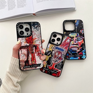 Casetify เคสโทรศัพท์มือถือ TPU กันกระแทก ลายภาพวาดสีน้ํามัน รูป BASQUIAT สําหรับ iPhone 13 Pro MAX 12 11 Pro MAX XR X XS MAX 7 8 Plus SE2020