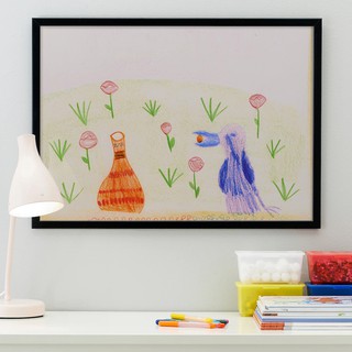 IKEA FISKBO กรอบรูป หลายขนาด 50x70 ซม พร้อมแผ่นกระจกพลาสติกใส