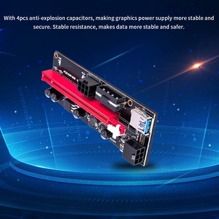 TOPFIRE. PCI-E Riser Board 1X to 16X Extender 6-pin Adapter Card PCI-E GPU Extender Board Computer Accessory