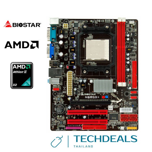 Mainboard Motherboards (เมนบอร์ด) am3 BIOSTAR N68S3+ พร้อมฝาหลัง + CPU