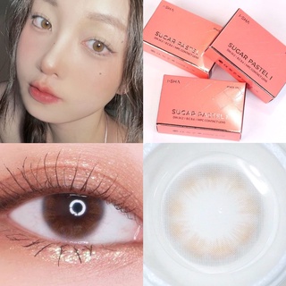 I-SHA รุ่น Sugar Pasteli สี City Brown 🧽 คอนแทคเลนส์สี Hazel ธรรมชาติ พร้อมส่งรายเดือน นำเข้าจากเกาหลี 🇰🇷 lensfarhang