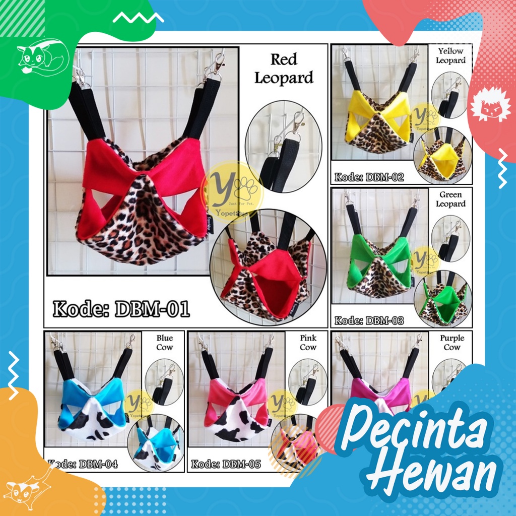 Yopetoys Double Sugar Glider Sleeping Bag Accessories Sugar Glider Hanging Pouch Sugar Glider Bed SG