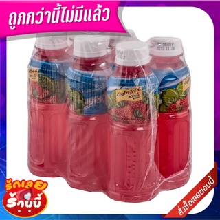 คูลโคโค่ น้ำสตรอเบอร์รี่10% ผสมวุ้นมะพร้าว 170 มล. แพ็ค 6 ขวด Kool Koko 10% Straw Juice 170 ml x 6