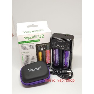 Vapcellชุดเครื่องชาร์จพร้อมถ่าน ของแท้(ถ่านชาร์จVapcell INR18650 3000mAh 20A 2ก้อน+เครื่องชาร์จ U2)