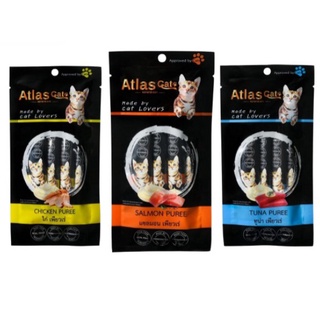 Atlas Chicken Puree ขนมแมวเลีย สำหรับแมวทุกสายพันธุ์ บรรจุ 15 กรัม (4 ซอง/แพ็ค)