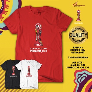 เสื้อยืด พิมพ์ลาย Distro Ball Premium World Cup U-20 INDONESIA 30s สําหรับผู้ชาย ผู้หญิง 2023S-5XL