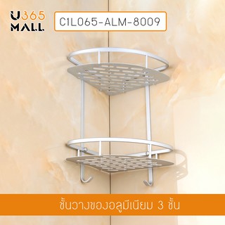 ชั้นวางของอเนกประสงค์ในห้องน้ำ 2 ชั้น แบบเข้ามุม ติดผนัง อลูมิเนียม รุ่นC1L065-ALM-8009