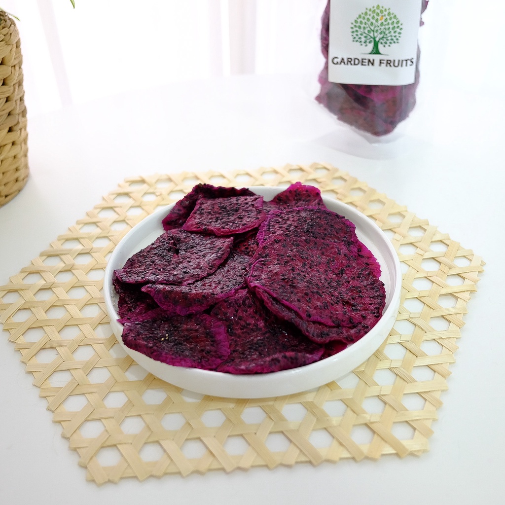 Dried Red Dragon Fruits No Sugar แก้วมังกรอบแห้ง ไม่ใส่น้ำตาล 100% ผลไม้อบแห้ง เกรด A  By Garden Fru