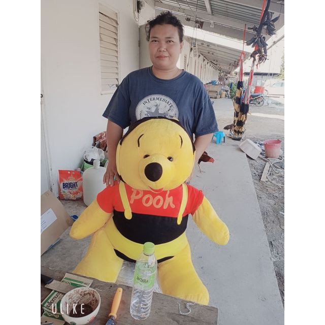 ตุ๊กตาหมีพูห์ตัวใหญ่ ขนาด 100-110 ซม. ขนนุ่มนาโน ใส่เสื้อน่ารัก ตัวใหญ่กอดได้ พร้อมส่งมีเก็บปลายทาง - รูปที่ 4