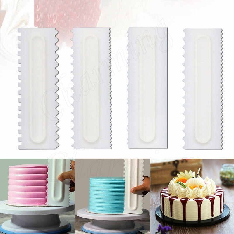 ❉ 3 ชิ้น/เซ็ตเค้กตกแต่งหวีเค้ก Scraper Smoother ครีมตกแต่ง Pastry Icing Scraper เบเกอรี่ DIY เครื่อง
