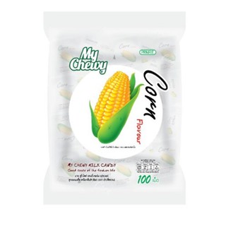 ลูกอม มาย ชูวี่ มิลค์ แคนดี้ คอร์น เฟลเวอร์ 100 เม็ด 360 กรัม  My Chewy Milk Candy Corn Flavor 100 tablets 360 g.