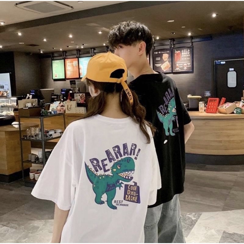มีของพร้อมส่ง S - 3XL เสื้อยืด เสื้อแขนสั้น/ สกรีนลาย ไดโนเสาร์ Cotton 100% ผ้านุ่มใส่สบาย สีไม่ตก