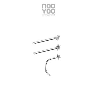 NooYoo จิวจมูกสำหรับผิวแพ้ง่าย Triple Tiny Nose Set Surgical Steel