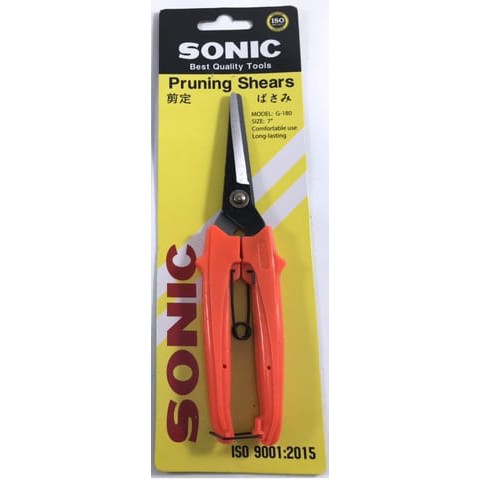 กรรไกรตัดกิ่งปากตรง7"#G180 Sonic