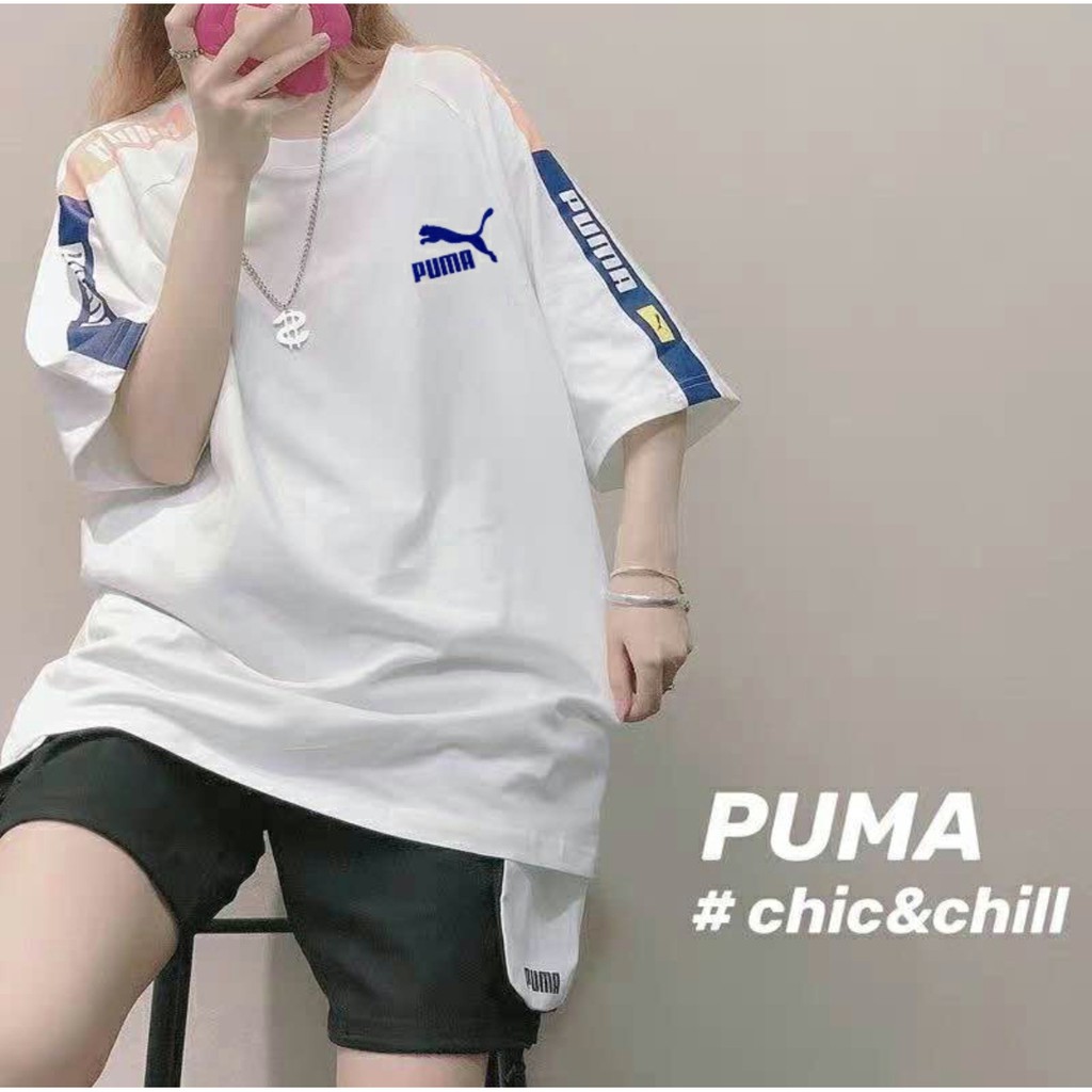 PUMA Hummer INS Tide แบรนด์ string มาตรฐานหลวมแขนสั้นชาย oversize เสื้อยืดหญิง Xia hip-hop ครึ่งแขน 
