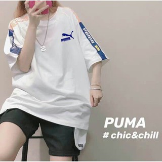 PUMA Hummer INS Tide แบรนด์ string มาตรฐานหลวมแขนสั้นชาย oversize เสื้อยืดหญิง Xia hip-hop ครึ่งแขน BF ชุดคู่