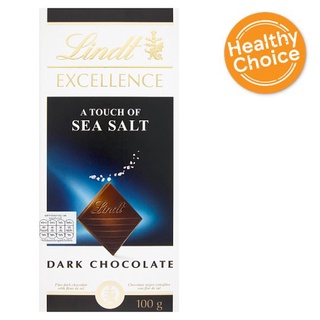 🔥สินค้าขายดี!! ลินด์ เอ็กเซอร์แลนซ์ ดาร์กช็อกโกแลต ผสมเกลือทะเล 100กรัม Lindt Excellence Sea Salt Dark Chocolate 100g