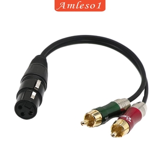 ( Amleso1 ) Xlr Female To 2 X Phono Male Rca ปลั๊กอะแดปเตอร์สายเคเบิ้ล 30 ซม .