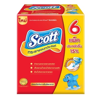 SCOTT สก๊อต อินเตอร์โฟล กระดาษเอนกประสงค์ แบบแผ่น 90 แผ่น (แพ็ค 6)