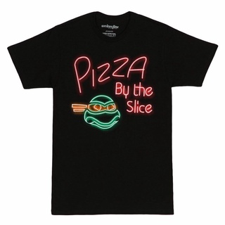 Fashion Popular Teenage Mutant Ninja Turtles Pizza Neon Mens Black tshirt Hot Sale