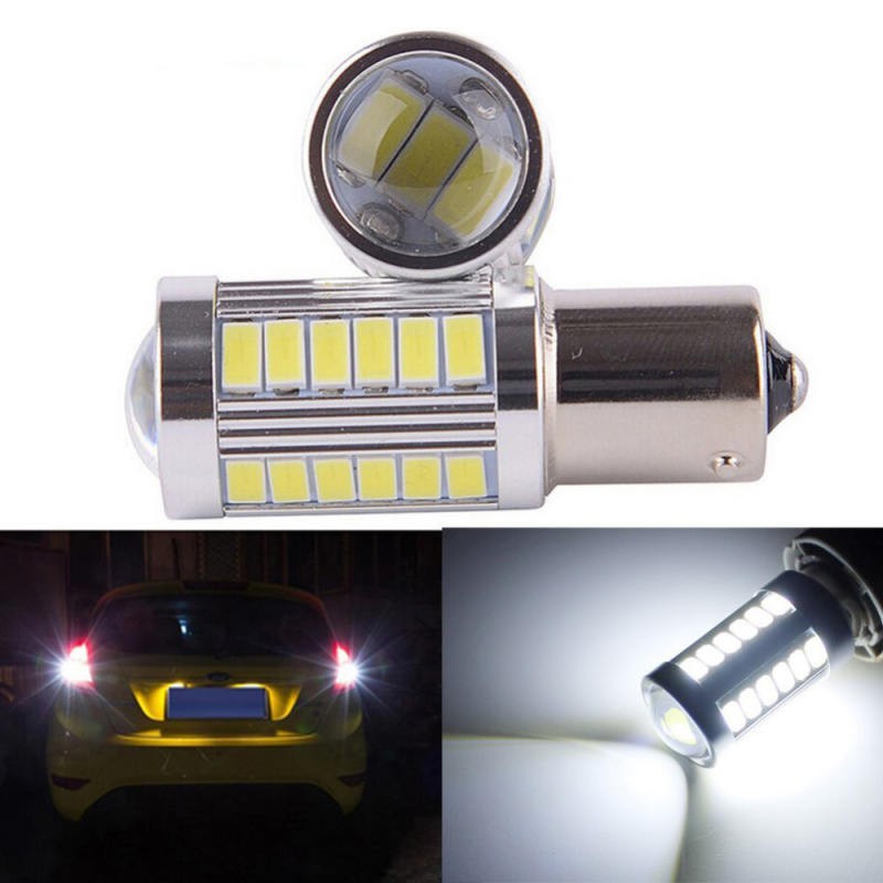 ไฟถอย LED 1156 1จุด ขั้วเขี้ยวตรง ไฟรถยนต์ 33SMD 5630 สีขาว (1คู่) 12V