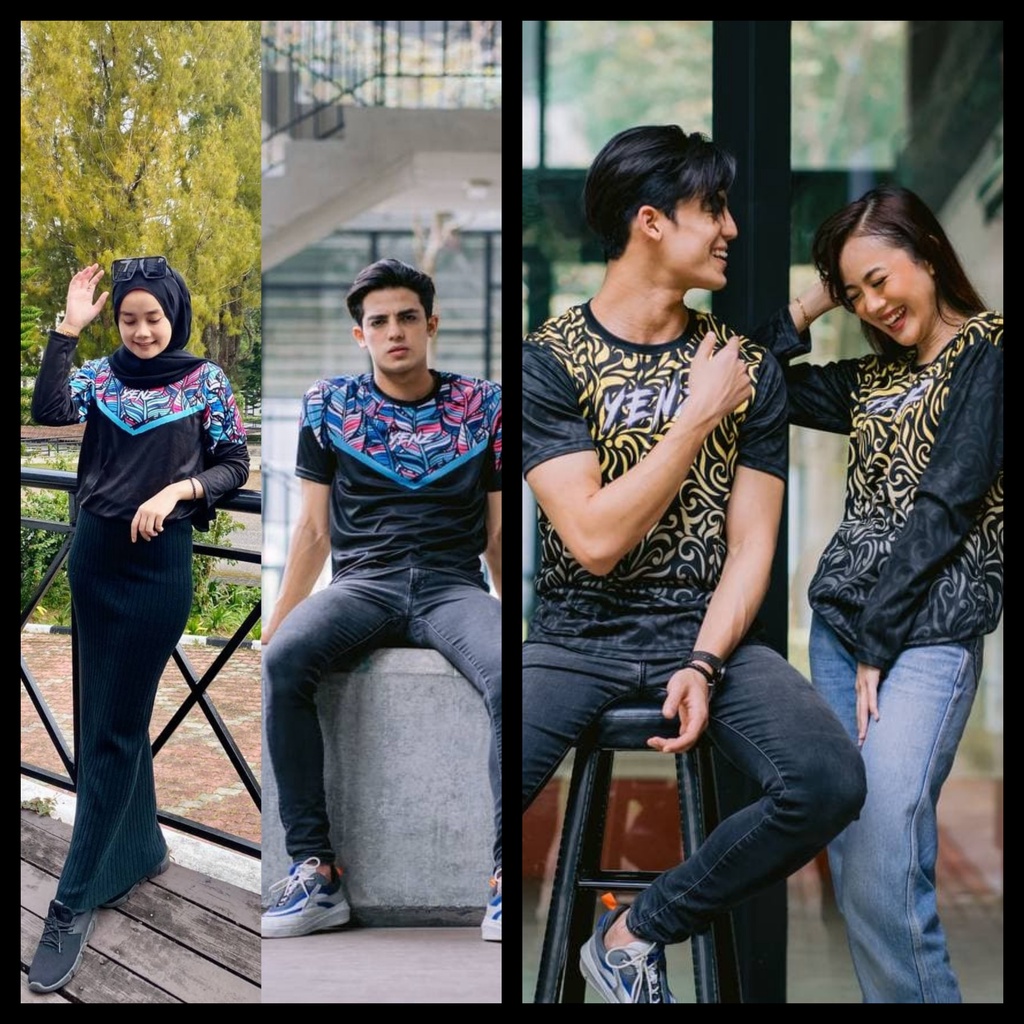เสื้อยืดแขนสั้น พิมพ์ลาย BAJU COUPLE YENZ EXCLUSIVE SHORT SLEEVE และ LONG SLEEVE สําหรับผู้ชาย และผู