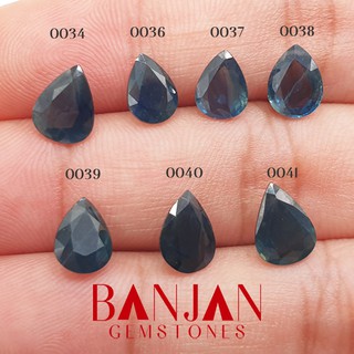 ไพลินเอธิโอเปียของแท้หลายขนาด 1.3-1.9ct ทรงหยดน้ำ แซฟไฟร์ ไพลินอัญมณี Pear Shape Series Blue Sapphire