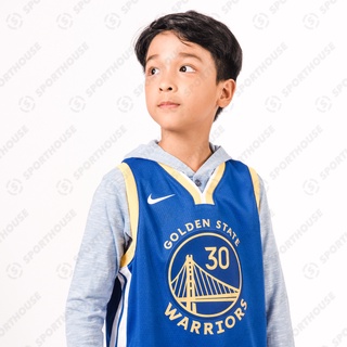 [เสื้อ NBA ของแท้ 100%] พร้อมส่ง‼ เสื้อบาสเด็กโต Golden State Warriors Nike Icon Swingman Jersey - Youth - Steph Curry