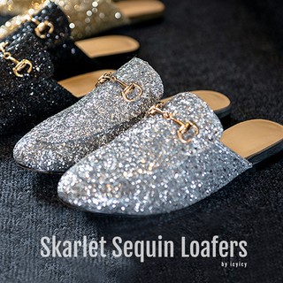 Skarlet Sequin Loafers - Sliver