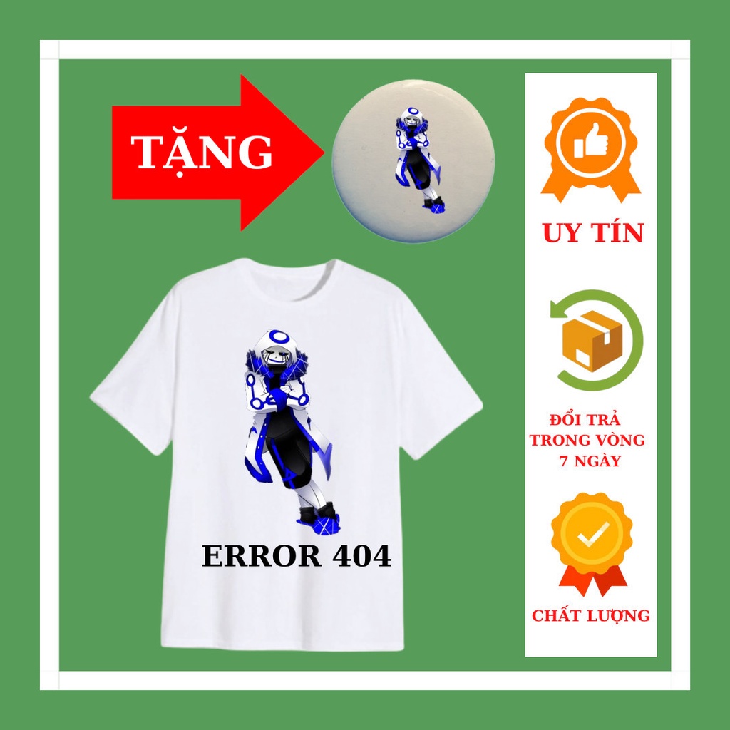 เสื้อยืดเด็กผู้ชาย รุ่น Error 404 Sans Undertale แขนสั้น ทุกขนาด ป้าย Error 404