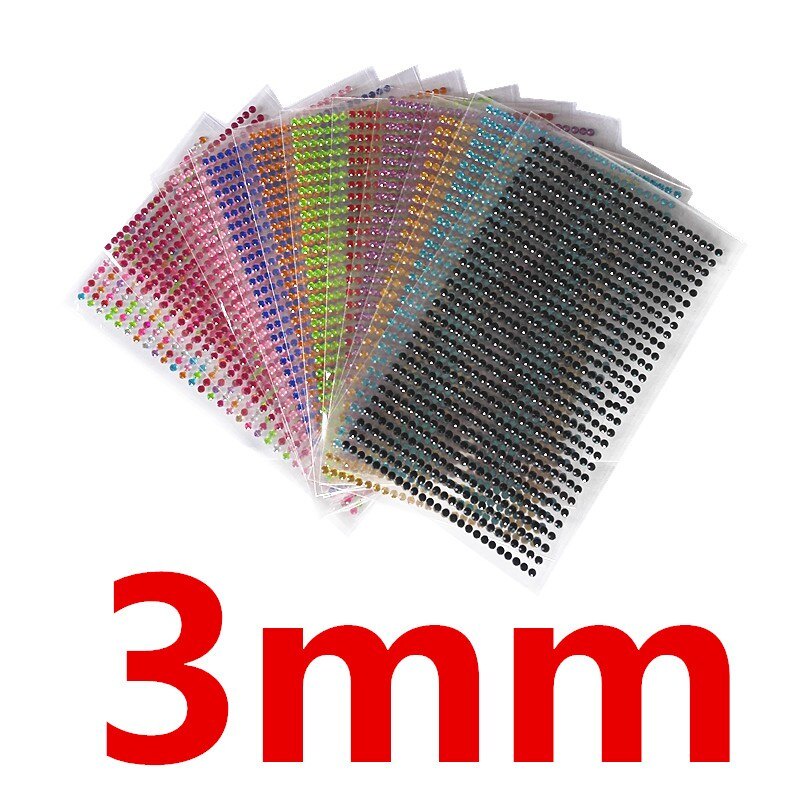 สติกเกอร์รอยสักอะคริลิค 3/4/5/6 มม. DIY รูปลอกเพชรวิบวับ กาวในตัว สําหรับตกแต่งเคสโทรศัพท์