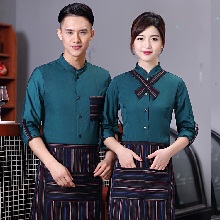 ชุดยูนิฟอร์มเชฟ สําหรับร้านอาหาร ร้านกาแฟ พนักงานเสิร์ฟ