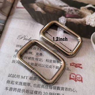 1.2 inch 1 pcs BGN203031a ห่วงเลื่อนสาย ห่วง เหล็ก เหลี่ยม สีเงิน ขนาด 2.8 cm x 3.5 cm เหล็กหนา 4 m