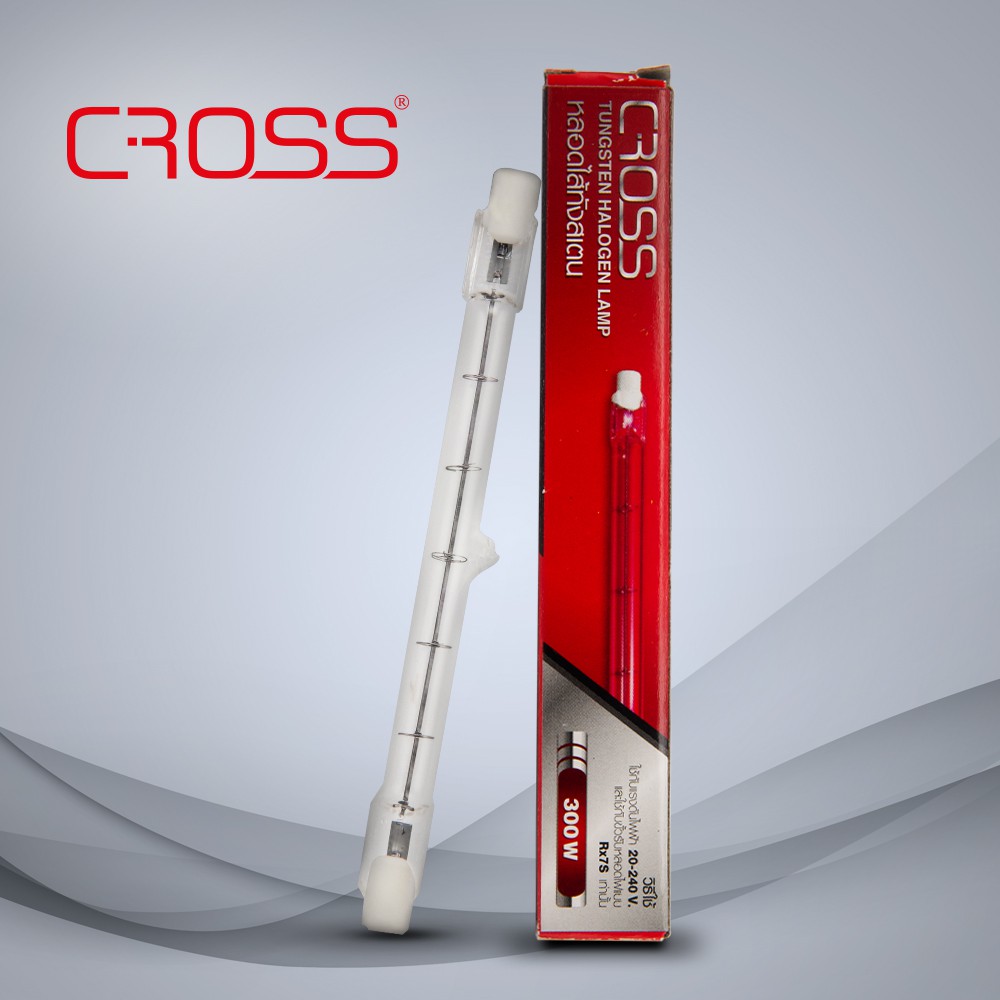 หลอดไส้ทังสเตน หลอดไอโอดีน  ยี่ห้อ CROSS 300W , 500W (แพ็ค 1,4 ดวง)
