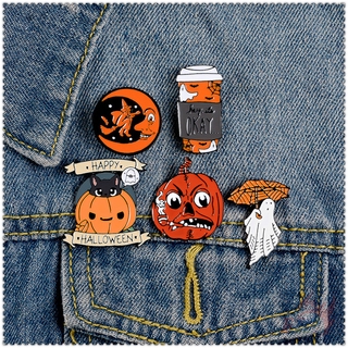 ★ Happy Halloween - เข็มกลัด การ์ตูนฟักทองผีแม่มด ★ เข็มกลัดแฟชั่น Doodle Enamel Pins สําหรับติดกระเป๋าเป้สะพายหลัง 1 ชิ้น