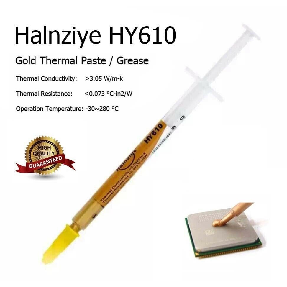HY610 0.5g Slim Tube Gold จาระบีความร้อนสําหรับ CPU การถ่ายเทความร้อน ฯลฯ
