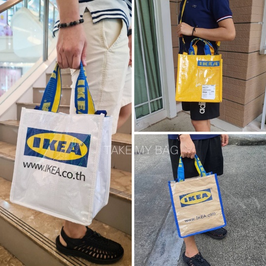 อิเกีย กระเป๋าทรงโทส (Tote) ไซส์ M เคลือบพลาสติก (กระเป๋าอิเกีย)