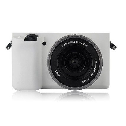 Soft Silicone Camera Case Bag Cover Skin For Sony ILCE-6000 A6000 A6300(White)#0881