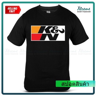 ROUND คอลูกเรือเสื้อยืดผู้ชาย K&amp;N วิศวกรรมแข่งมอเตอร์ Perforce Tuning กรองน้ํามันอะไหล่อัพเกรดรถมอเตอร์ไซค์ใหม่-4XL