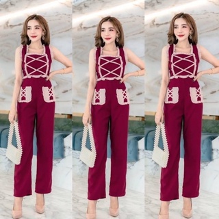 จั้มยาว สวยหรู ดูแพง. มีกระเป๋า 2 ข้างใช้งานได้จริง