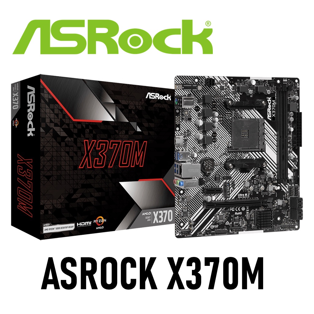 MAINBOARD (เมนบอร์ด) ASROCK X370M (SOCKET AM4) รับประกัน 3 - Y
