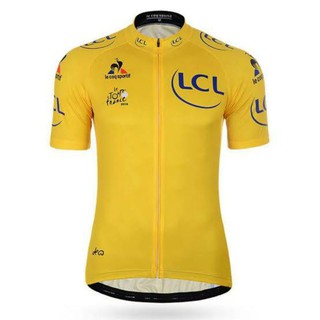 Tour de franceเสื้อปั่นจักรยานแขนสั้นเนื้อผ้ายืดหยุ่นระบายอากาศได้ดีแห้งเร็วมีสินค้าพร้อมส่งค่ะ