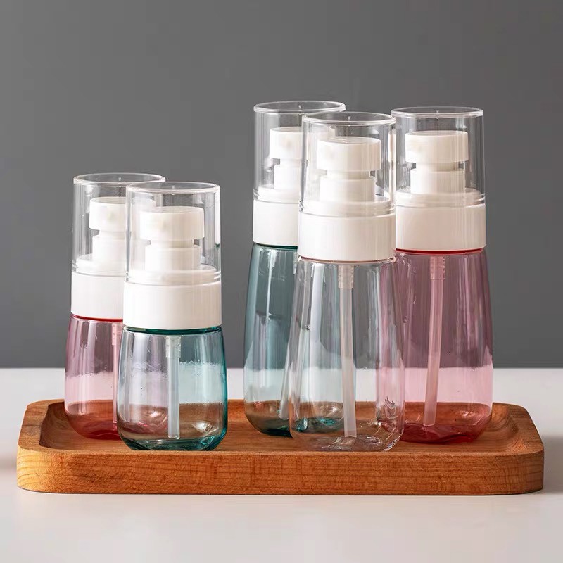 DIY ขวดสเปรย์แอลกอฮอล์โปร่งใสคุณภาพสูงพลาสติก SprayPump ขวด 30ml 60ml 80ml 100ML