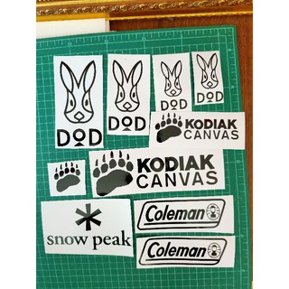 สติ๊กเกอร์ ไดคัท (ไม่มีพื้นขาว) โลโก้ Coleman snow peak DoD Kodiak