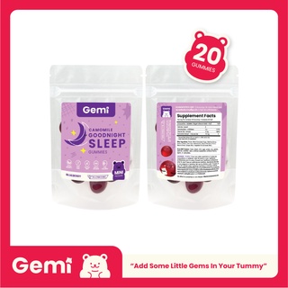 Gemi เจมมี่ กู๊ดไนท์สลีพกัมมี่ แบบซอง 20 เม็ด / Gemi Goodnight Sleep Gummy Medium pack 20 gummies / GemiGummi