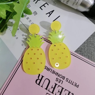 📮พร้อมส่ง📮 ต่างหูเกาหลี🍍 ลายสัปปะรด น่ารักมาก