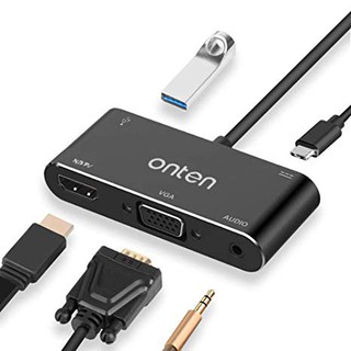 Onten OTN-9573S Type-C To HDMI/VGA/USB3.0/PD Converter สินค้ารับประกัน 1 ปีเต็ม