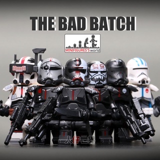 บล็อกตัวต่อฟิกเกอร์ Star Wars The Bad Batch ขนาดเล็ก Echo Hunter Tech Echo Clone Trooper KT1047